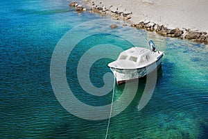 Motor boat at sea