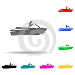Motor, boat, speed multi color style icon. Simple glyph, flat vector of water transportation icons for ui and ux, website or