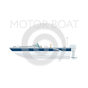Motor boat vector icon photo