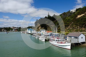 Motor boats and boat sheds photo