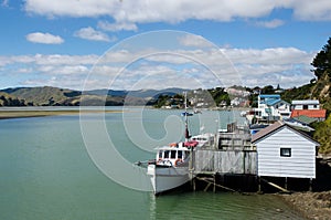 Motor boats and boat sheds photo