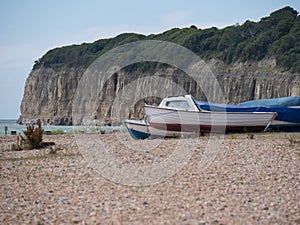 Motor boats at the coast photo