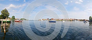 Motor boats on the lake in Malchow