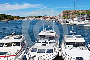 Motor boats in a marina