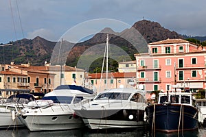 Motor Boats At Porto Azzurro, Elba Island photo