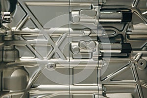 Motor or car engine inside. Technology background