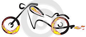 Motor cycle with fire logo