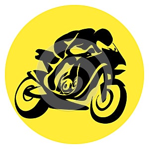 Motor cyclist silhouette