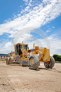 Motor Grader Civil Construction Site