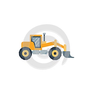 Motor Grader Icon for Road Construction
