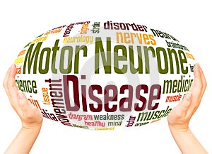 Motor Neurone Disease word hand sphere cloud concept