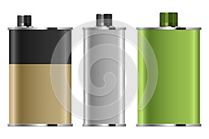 Motor oil metallic bottle vector design illustration