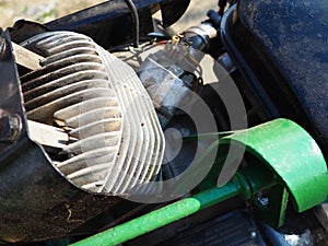 Motor, parts and spare parts for a moped, motorcycle or motor-cultivator. Light vehicle metal parts and equipment