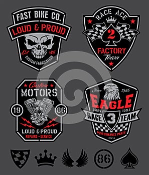 Motor patches emblem set