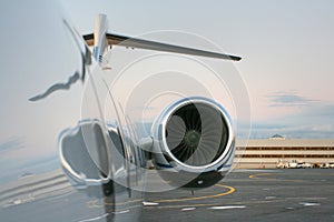 Motor of private jet photo