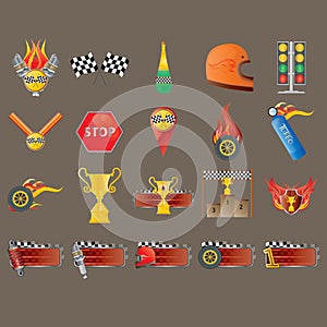 motor race collection. Vector illustration decorative design