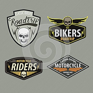 Motor racing emblem set,sticker,arms, illustration