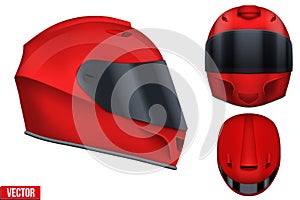 Motor racing helmet with glass visor.