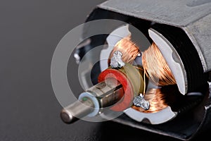 Motor Rotor inside which was disassembled from toy macro view