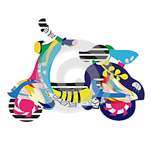 Motor scooter doodle