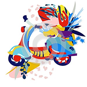 Motor scooter doodle