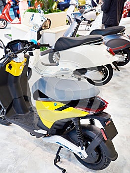 Motor scooters on exhibition