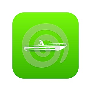 Motor speed boat icon digital green