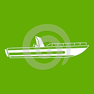 Motor speed boat icon green