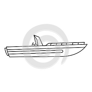 Motor speed boat icon, outline style