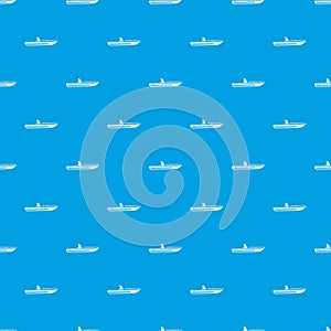 Motor speed boat pattern seamless blue
