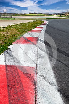 Motor sport curbs and skid marks