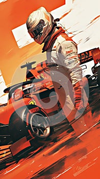 Motor sports competitive team racing F1 poster