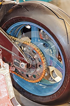 Motor wheel closeup