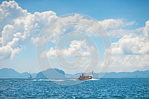 Motor wooden Thai boat in the Andaman Sea