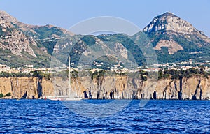 Motor yacht on the Amalfi Coast. Sorrento