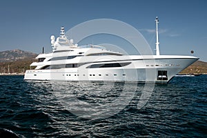 Motor yacht in the blue sea