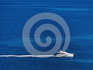 Motor yacht on the sea,
