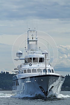 Motor Yacht Underway on Puget Sound photo