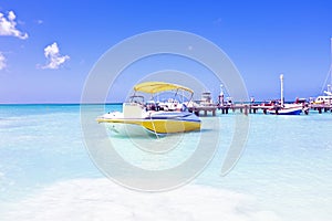 Motor yachts in the caribbic sea