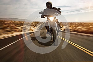 Motorbike in the desert photo