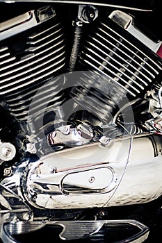 Motorbike, detail of the part of the mechanics photo