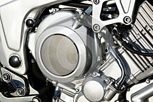 Motorbike engine closeup