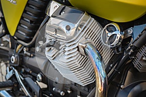 Motorbike Engine - Modern powerful performance road motorbike enginemotor unit - clean and shiny - Image