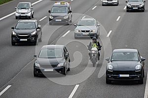 Motorbike on highway photo