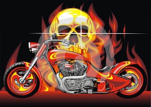 Motorbike and human skull