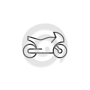 Motorbike icon in flat style. Motorcycle vector illustration on isolated background. Transport sign business concept