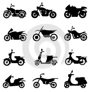 Motorbike icon vector. Moped illustration sign. scooter symbol or logo.