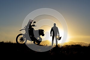 Motorbike journey and sunsets photo