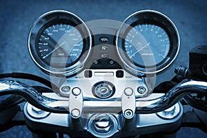 Motorbike motorcycle blue background