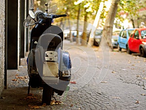 Motorbike parked on street